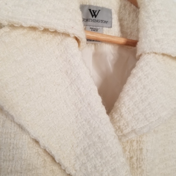 WORTHINGTON WOOL LONG CREAM PEACOAT - Picture 6 of 9